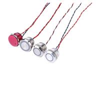 19mm 22mm dia 12V/24V RG/RB/RGB Ring LED Illuminated Piezo Switch Momentary IP68 IK09 Piezo Touch Switch NWPNLXEA(RB Bi-color LED,12V)