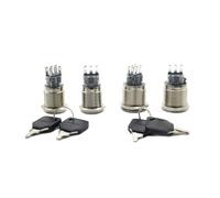 19mm 22mm Metal Rotary Key Button With Key Knob Self Locking Waterproof Metal 2 Position 3 Position Button Switch 3Pins 6Pins NWPNLXEA(22mm Key 2P 3pin)