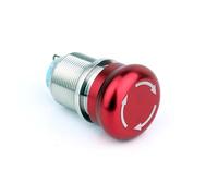 19mm 22mm Mushroom Red "STOP" Letter Aluminum Metal Push Botton Emergency Stop Switch NWPNLXEA(19mm,2NO2NC)