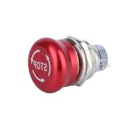 19mm 22mm Pattern 2NO 2NC Stainless Steel Metal Latching Emergency STOP Push Button Switch Button Switch NWPNLXEA(22mm,2N 2NC_SPST)