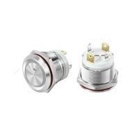 19MM 22mm Ultra Short 16A High Current Metal Button Switch Small Round Self Reset Self Locking Belt Lamp NWPNLXEA(No light,22MM_220V)