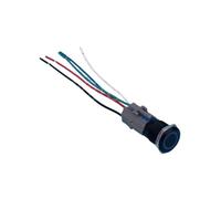 19mm black housing metal button switch ring lighting reset push button switch wired harness NWPNLXEA(12V Red LED)