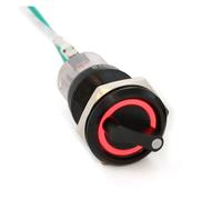 19mm Black Self-return Momentary Self-locking Fixation Waterproof DPDT Illuminated Metal Selector Rotary Switch 2/3 Position LED NWPNLXEA(Red,LATCHING FIXATION_2 POSITION_3-6V)