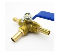 19mm Hose Barb Full Port T-Port Three Way Brass Ball Valve Connector