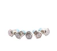 19mm Metal Button Self Reset Self Lock Power Sign Belt Light Computer Start Car Refit Switch NWPNLXEA(Blue,19MM_12-24V)