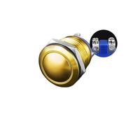 19mm Metal Button Switch Access Control Switch Spherical High Head Flat Arc Circle Start Self Reset Switch Screw Bottom NWPNLXEA(Spherical Yellow)