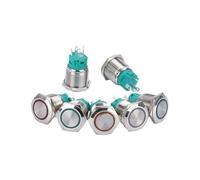 19mm Metal Push Button Switch LED light 3V 5V 6V 12V 24V 36V 48V 110V 220V Red Blue Green Yellow White Button NWPNLXEA(Orange LED,12V)