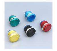 19mm Motorcycle Car Ship Doorbell Waterproof DIY Boat Panel Hole Color Metal Button Switch Power Button PC Power Start Starter NWPNLXEA(Blue-flat)