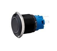 19MM Oxidized Black Push Button Switch 1NO1NC Momentary/Latching Metal Push Button Switch with LED Illuminate NWPNLXEA(Green Power LED,110V-220V)