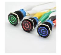 19mm red blue green white Light Car Auto Metal LED Power Push Button Switch Self locking On-off 5V 12V 24V 110V 220V NWPNLXEA(Red Self lock,12V)