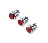 19mm Reset Semi Oxidation Switch Start Horn Doorbell Access Control Inching Metal Button Screw Foot NWPNLXEA(Flat head-yellow)