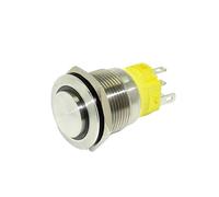 19mm ring led 12v 24v 220v blue green white yellow red high flat momentary stainless steel metal push button switch NWPNLXEA(Red,US DOLLOR_220V)