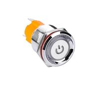 19mm Ring Led Illuminated Lighting Latching 10A Big Current Normally Open Metal Momentary 3Pins Push Button Switch NWPNLXEA(Harness socket,12V Blue LED)