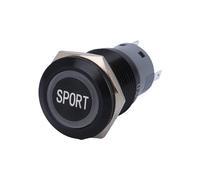 19mm Self-locking Angel Eye Ring Momentary LED Word Engraving ON-OFF Metal Black Anodized Push Button Switch NWPNLXEA