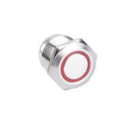 19mm Stainless Steel Short Latching Maintained Non-Illuminated 1NO 2Pins Metal Flat Actuator Push Button Switch NWPNLXEA