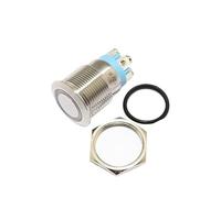 19mm Stainless Steel Travel Momentary 3v 5v 6v 12v 24v Ring LED 1NO screw terminal push button switch NWPNLXEA(Yellow,MICRO TRAVEL_220V)