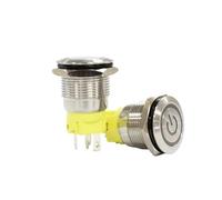19mm Stainless Steel vandal Momentary 3v 5v 6v 12v 24v Ring LED push button switch with power NWPNLXEA(WHITE,CN STANDARD_12V)