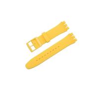 (19mm,Yellow)Silicone Strap For Swatch Jelly Three Eyes Classic 12/17/19/20MM Trigeminal