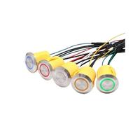 19mm22mm momentary Stainless steel metal Push Button Switch with Ring LED With the line NWPNLXEA(GREEN,19MM_12VDC)