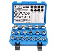 19pcs coffret douilles torx femelle 1/2' douilles 6 et 12 pans pour E10-E24Cr...