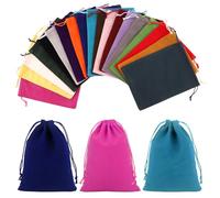 19PCS Pochette Bijoux en Velours, Petit Sachet Tissu 15x20cm pour Cadeaux