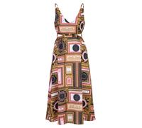 19V69 ITALIA Robe 'Zita Baroque' bleu marine / jaune d'or / rose clair / blanc, Taille 34