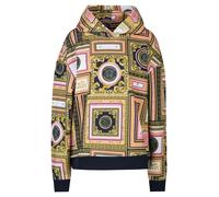 19V69 ITALIA Sweat-shirt 'Chaos' bleu marine / jaune d'or / rose clair / blanc, Taille XS