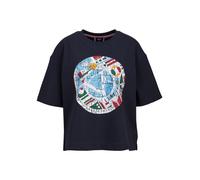 19V69 ITALIA T-shirt oversize 'PETONIA TENNIS' bleu marine / bleu clair / rouge / blanc, Taille XL