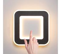 19W Applique Murale LED Intérieur Avec Interrupteur Tactile Dimmable Lampe Murale Carrée Moderne Chambre Lampe De Chevet Mur 3000K-6000K Éclairage Mural Acrylique,1800LM, Pour Salon Couloir Escalier