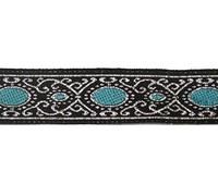 1A-Kurzwaren MA01-hblsi Galon tissé 10 m de long 20 mm de large Couleur : lurex argenté/bleu clair