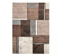 1A2T - Petit Tapis d'Entree Interieur Beige 60x110 cm - Tapis Salon Moderne Design LYN8 GEOME Trique Rectangulaire - Tapis Entrée Intérieur idéal pour l'entrée, 1445