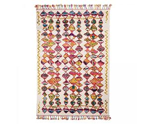 1A2T - Tapis Berbere Salon 160x230 cm Multicolore - Tapis Design Ethnique Moderne Rectangulaire - Grand Tapis Salon à Poils Ras Idéal pour Le Salon, 3514