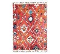 1A2T - Tapis Berbere Salon 80x150 cm Multicolore - Tapis Salon et Chambre Moderne Design à Poils Ras Idéal pour la Chambre, 3515