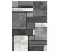 1A2T - Tapis Couloir 40x60cm Tapis Argent Motif Graphique, Tapis de Forme Rectangulaire, 11351