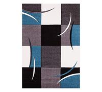 1A2T - Tapis Couloir 40x60cm Tapis Blanc Motif Graphique, Tapis de Forme Rectangulaire, 11353