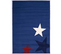 1A2T - Tapis Enfant 80x150cm, Tapis Chambre Tapis Bleu, Tapis Rectangulaire, Fabriqué en Belgique, 3539