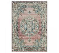 1A2T - Tapis Exterieur 200x290cm, Idéal comme Tapis Terrasse et Jardin Tapis Rose Motif Oriental, 7425