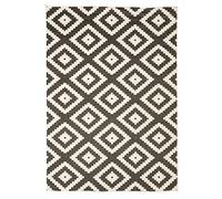 1A2T - Tapis Exterieur 60x110cm, Idéal comme Tapis Terrasse et Jardin Tapis Noir Motif Scandinave, 3364
