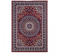 1A2T - Tapis Rouge Salle à Manger 190x280 cm - Grand Salon Moderne Design Oriental en Polypropylène - Poils Ras Idéal pour la Salle à Manger, 3662