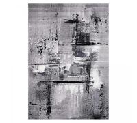 1A2T - Tapis Salle a Manger Gris 190x280 cm - Grand Tapis Salon Moderne Design Polypropylene - Tapis à Poils Ras idéal pour la Salle à Manger, 3653