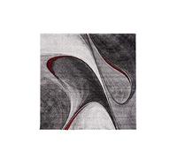 1A2T - Tapis Salon 140x140cm Tapis Rouge Motif Graphique, Tapis de Forme Carré, 1938