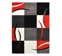 1A2T - Tapis Salon Moderne Design Tapis Geometrique Polypropylene - Grand Tapis Salon Rouge 160x230 cm - Tapis à Poils Ras Rectangulaire idéal pour Le Salon, 753
