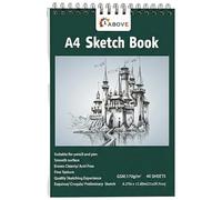 1ABOVE Carnet de croquis à spirale pour artistes Idéal pour studio, école ou maison Papier cartouche 170 g/m² Format A4