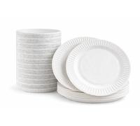 1ABOVE Lot de 100 assiettes jetables en carton blanc de 23 cm, parfaites pour un usage quotidien, idéales pour les barbecues, les fêtes et les événements (1)