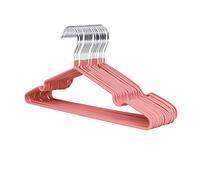 1Above Lot de 25 cintres en métal avec revêtement en Caoutchouc de qualité supérieure - Très résistants - Peu encombrants - Cintres pour penderie - Cintres Fins et antidérapants en Chrome (Rose)