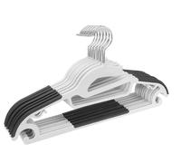 1Above Lot de 25 cintres en Plastique avec Ouverture en Forme de S | antidérapants | Gain de Place | Crochet pivotant à 360° | Gris et Blanc | 42 x 22 cm (L x H) (Blanc et Gris, Lot de 25)