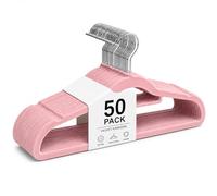 1ABOVE Lot de 50 cintres antidérapants en Velours de qualité supérieure (44 cm) - Cintres Robustes en Velours avec Barre à Cravate, Crochets pivotants à 360° - Gain de place, Robustes pour Tenir