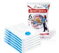 1ABOVE Lot de 6 sacs de rangement sous vide - Anti-moisissure et anti-insectes - Double fermeture éclair - Haute étanchéité - Triple valve de brevet pour une compression maximale (JUMBO)