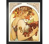 1art1 Alphonse Mucha Affiche Reproduction et Cadre (MDF) - Fruits, 1897 (50 x 40cm)