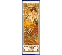 1art1 Alphonse Mucha Affiche Reproduction et Cadre (Plastique) - Les Pierres Précieuses, La Topaze 1900 (91 x 30cm)